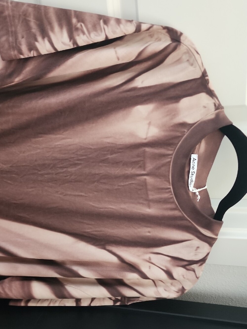 Acne Brown and Cream Tie-Dye Short Sleeve Tee - Picture 4 of 7